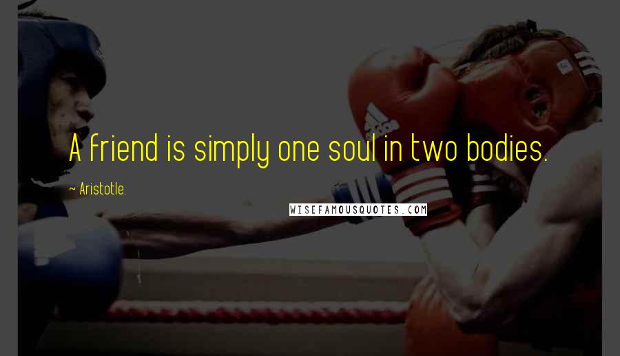 Aristotle. Quotes: A friend is simply one soul in two bodies.