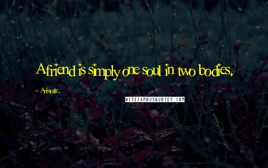 Aristotle. Quotes: A friend is simply one soul in two bodies.