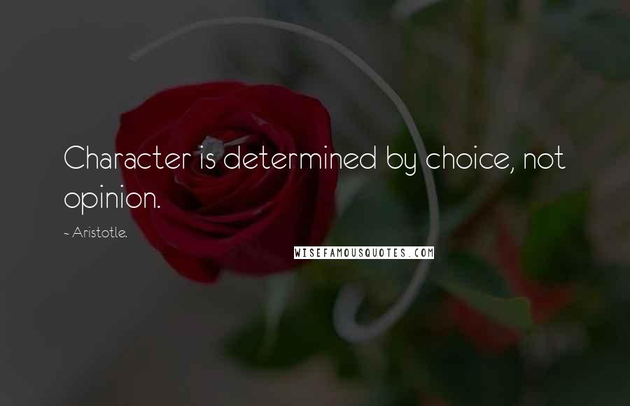 Aristotle. Quotes: Character is determined by choice, not opinion.