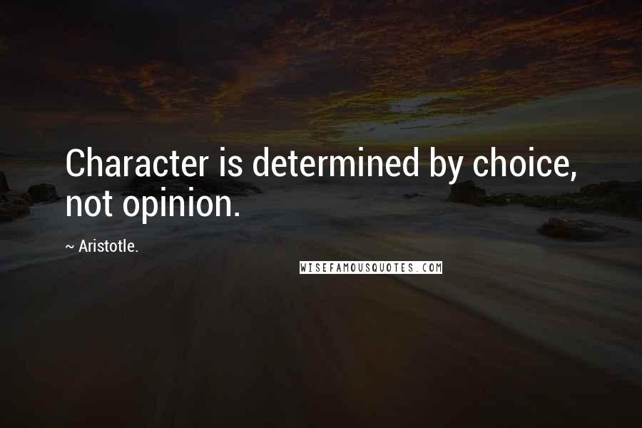 Aristotle. Quotes: Character is determined by choice, not opinion.
