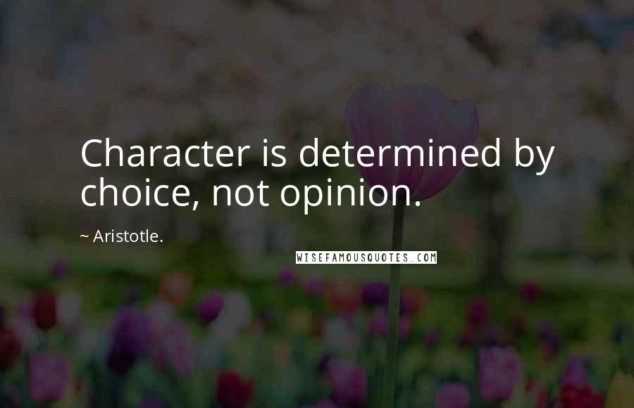 Aristotle. Quotes: Character is determined by choice, not opinion.