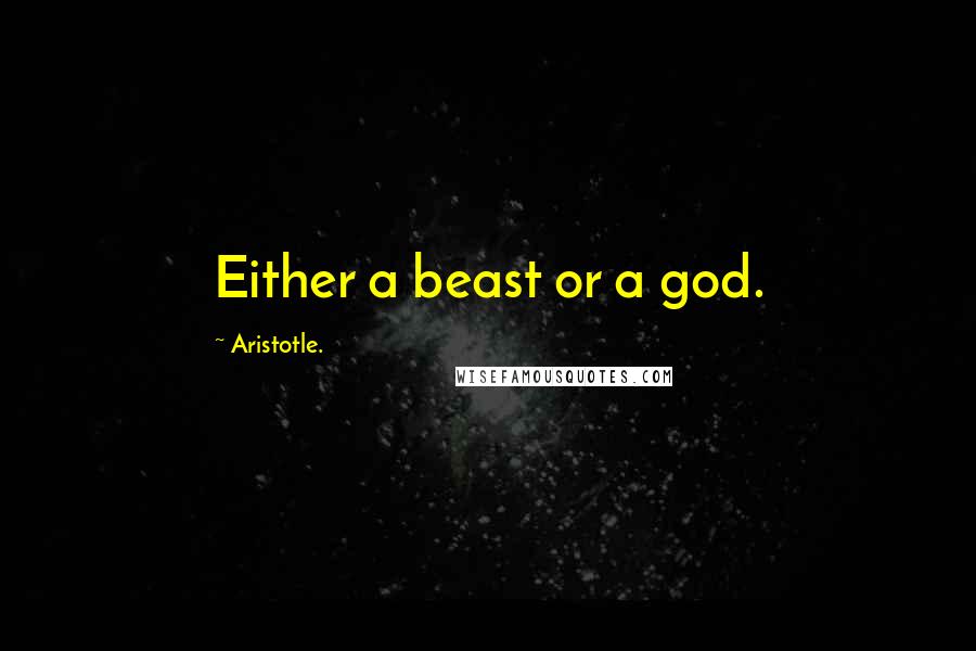 Aristotle. Quotes: Either a beast or a god.