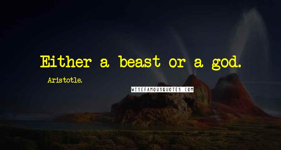 Aristotle. Quotes: Either a beast or a god.