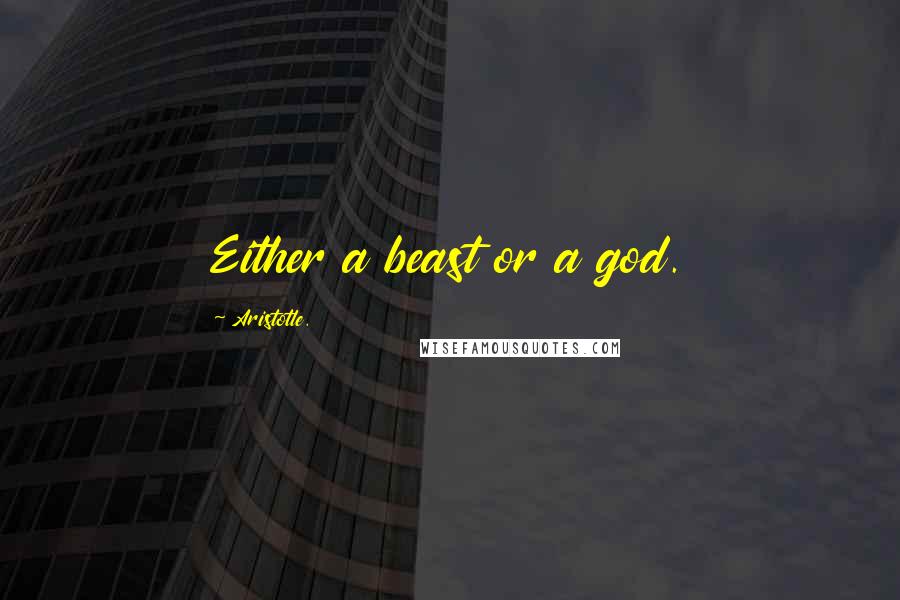 Aristotle. Quotes: Either a beast or a god.