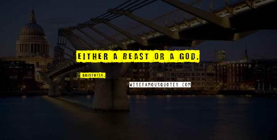 Aristotle. Quotes: Either a beast or a god.