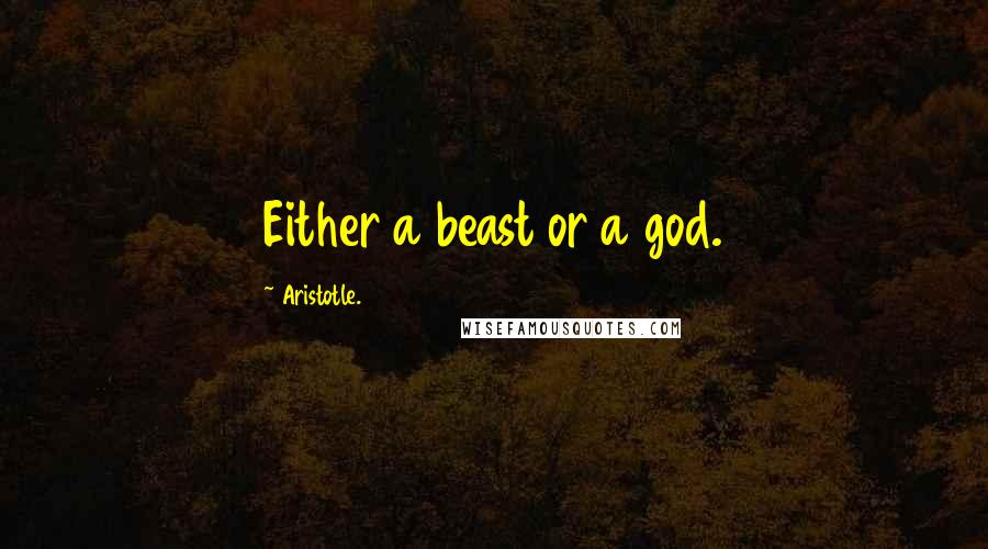 Aristotle. Quotes: Either a beast or a god.