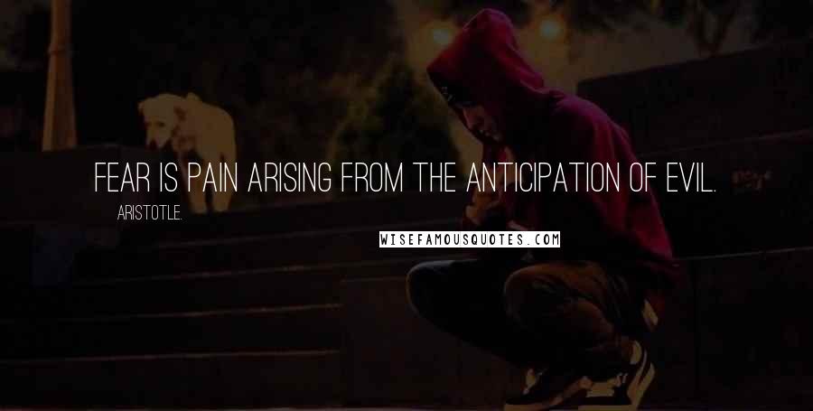 Aristotle. Quotes: Fear is pain arising from the anticipation of evil.