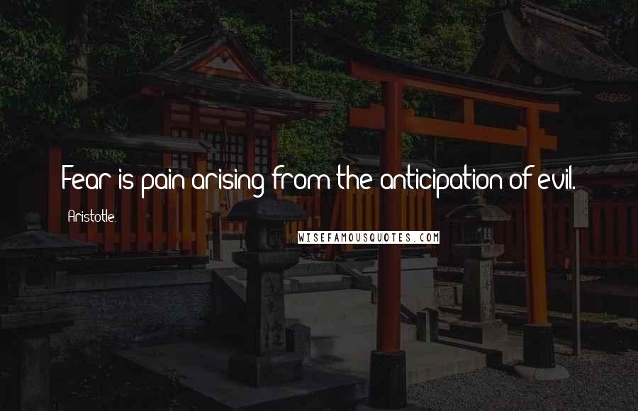 Aristotle. Quotes: Fear is pain arising from the anticipation of evil.