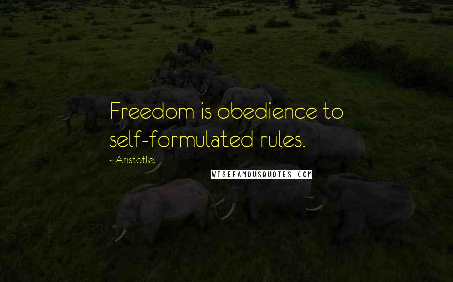 Aristotle. Quotes: Freedom is obedience to self-formulated rules.