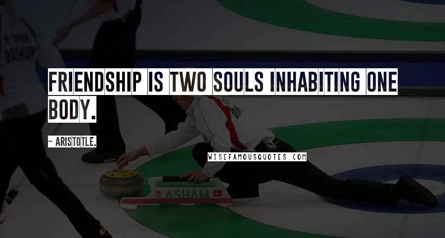 Aristotle. Quotes: Friendship is two souls inhabiting one body.