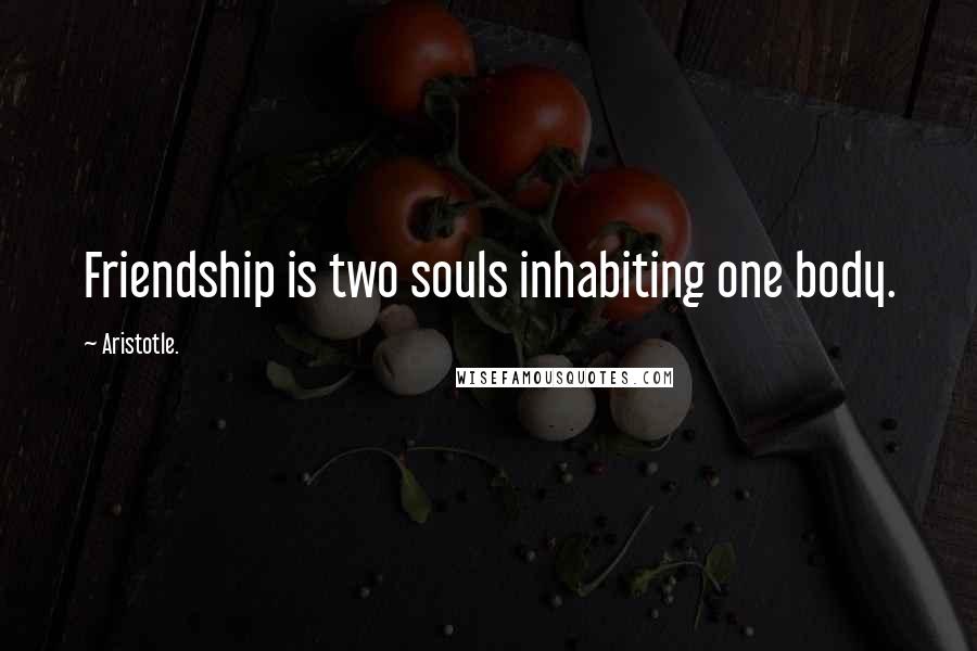 Aristotle. Quotes: Friendship is two souls inhabiting one body.