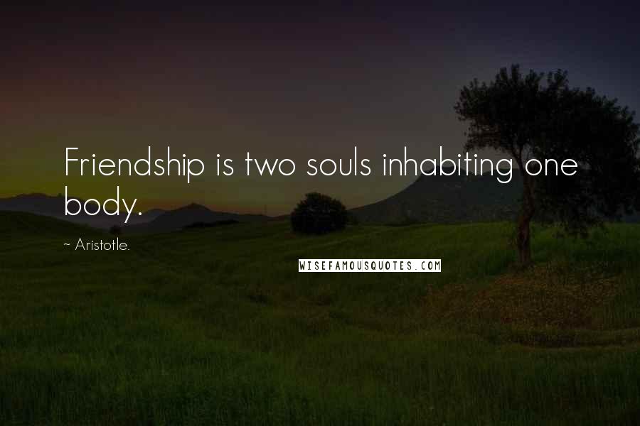Aristotle. Quotes: Friendship is two souls inhabiting one body.