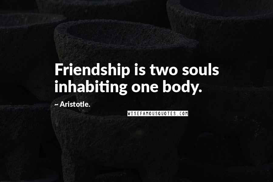 Aristotle. Quotes: Friendship is two souls inhabiting one body.