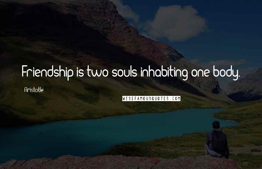 Aristotle. Quotes: Friendship is two souls inhabiting one body.