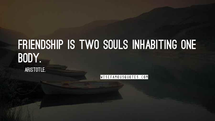 Aristotle. Quotes: Friendship is two souls inhabiting one body.