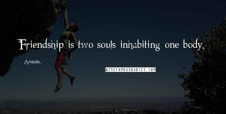 Aristotle. Quotes: Friendship is two souls inhabiting one body.