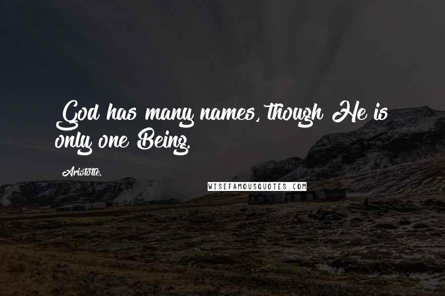 Aristotle. Quotes: God has many names, though He is only one Being.
