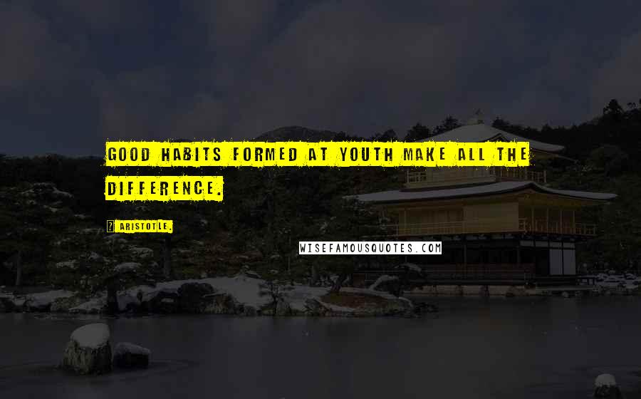 Aristotle. Quotes: Good habits formed at youth make all the difference.