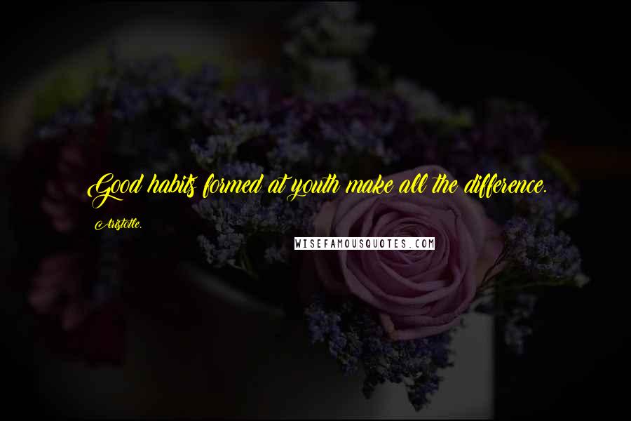 Aristotle. Quotes: Good habits formed at youth make all the difference.