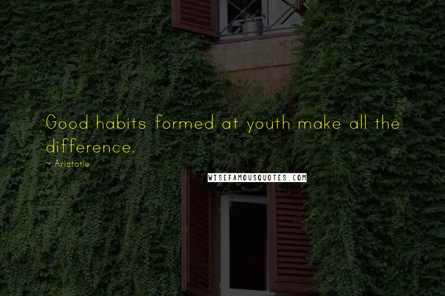 Aristotle. Quotes: Good habits formed at youth make all the difference.