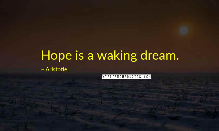 Aristotle. Quotes: Hope is a waking dream.