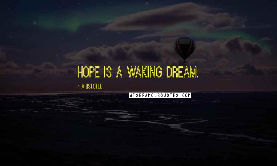 Aristotle. Quotes: Hope is a waking dream.