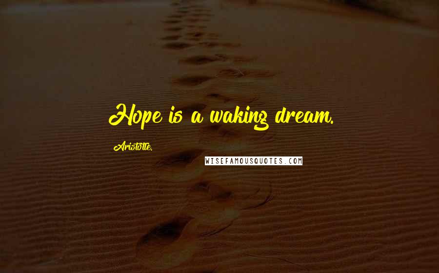 Aristotle. Quotes: Hope is a waking dream.