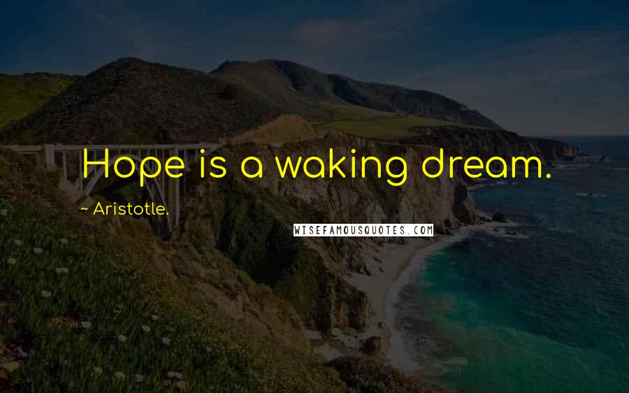 Aristotle. Quotes: Hope is a waking dream.