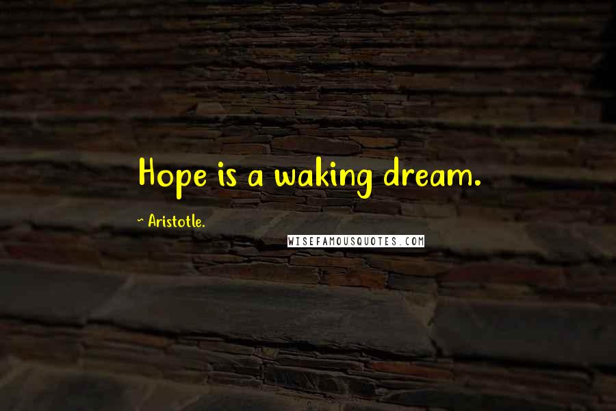 Aristotle. Quotes: Hope is a waking dream.