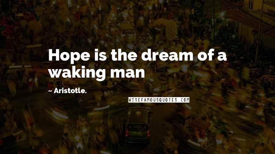 Aristotle. Quotes: Hope is the dream of a waking man