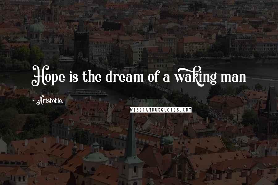 Aristotle. Quotes: Hope is the dream of a waking man