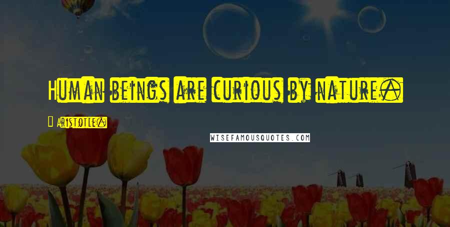 Aristotle. Quotes: Human beings are curious by nature.