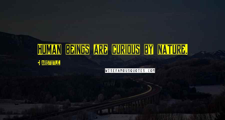 Aristotle. Quotes: Human beings are curious by nature.