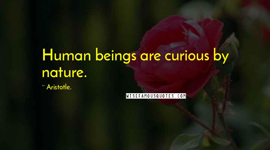 Aristotle. Quotes: Human beings are curious by nature.