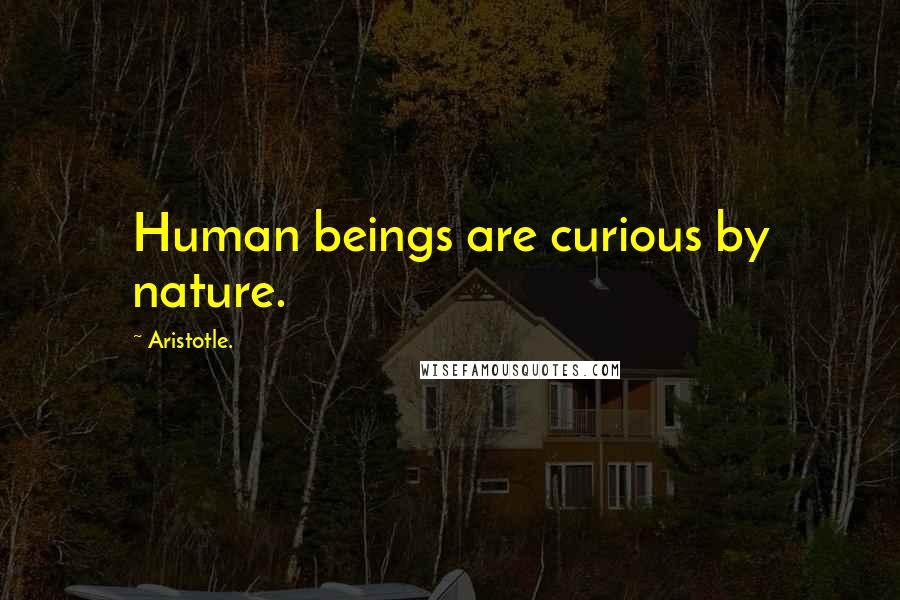 Aristotle. Quotes: Human beings are curious by nature.