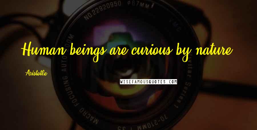 Aristotle. Quotes: Human beings are curious by nature.