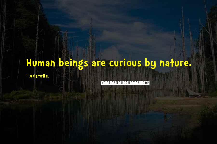 Aristotle. Quotes: Human beings are curious by nature.