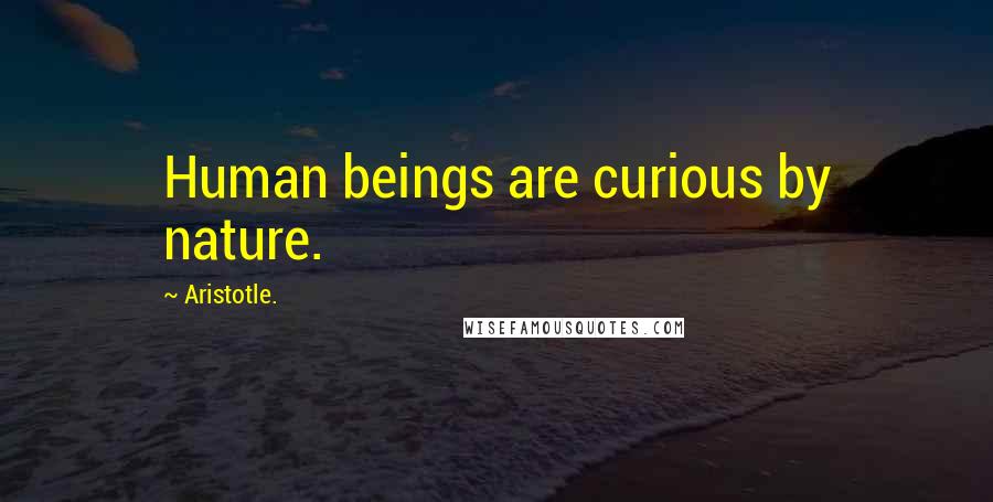 Aristotle. Quotes: Human beings are curious by nature.