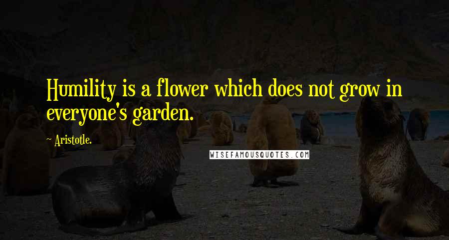 Aristotle. Quotes: Humility is a flower which does not grow in everyone's garden.