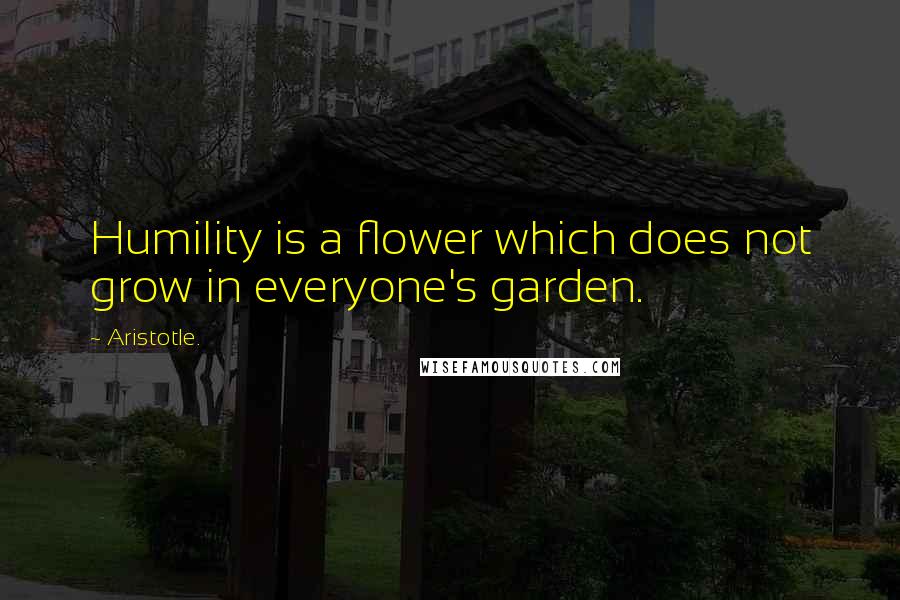 Aristotle. Quotes: Humility is a flower which does not grow in everyone's garden.