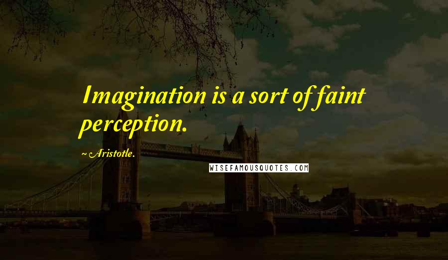 Aristotle. Quotes: Imagination is a sort of faint perception.