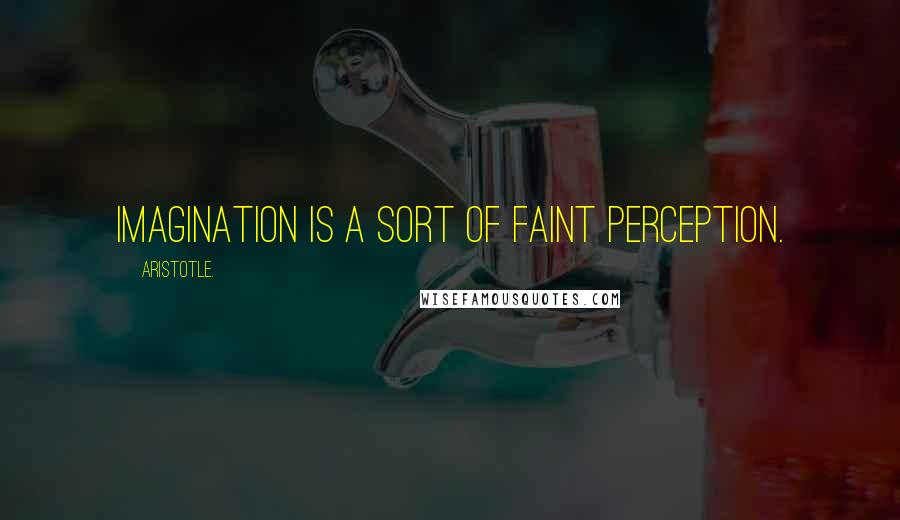 Aristotle. Quotes: Imagination is a sort of faint perception.