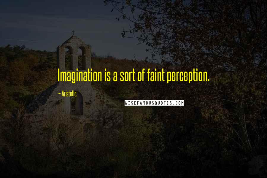 Aristotle. Quotes: Imagination is a sort of faint perception.
