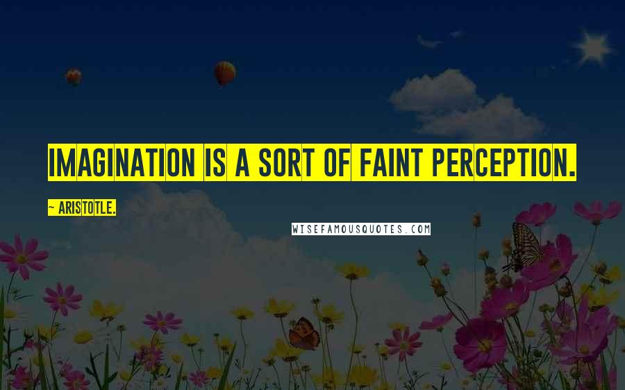Aristotle. Quotes: Imagination is a sort of faint perception.