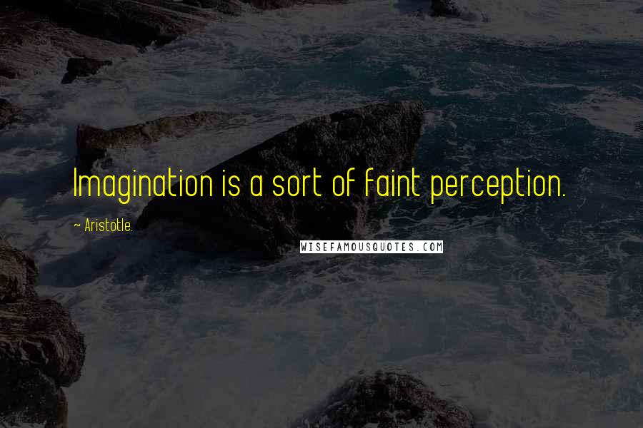 Aristotle. Quotes: Imagination is a sort of faint perception.