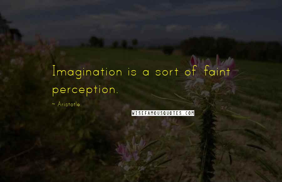 Aristotle. Quotes: Imagination is a sort of faint perception.