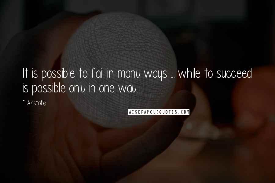 Aristotle. Quotes: It is possible to fail in many ways ... while to succeed is possible only in one way.