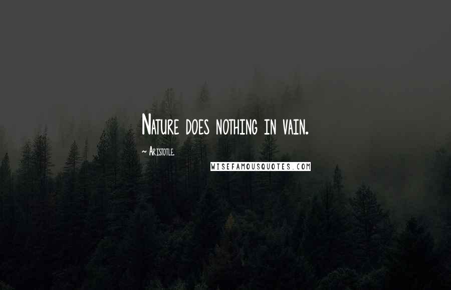 Aristotle. Quotes: Nature does nothing in vain.