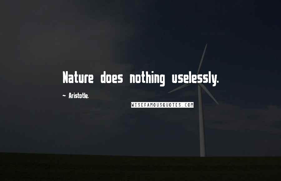 Aristotle. Quotes: Nature does nothing uselessly.