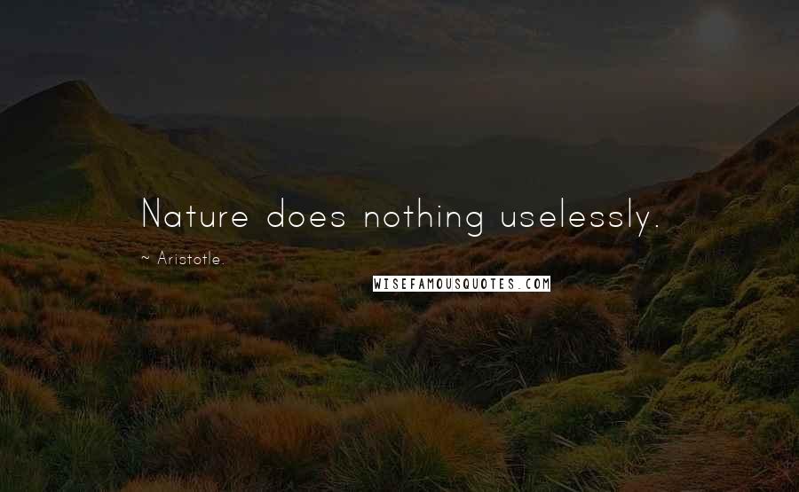 Aristotle. Quotes: Nature does nothing uselessly.